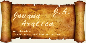 Jovana Aralica vizit kartica